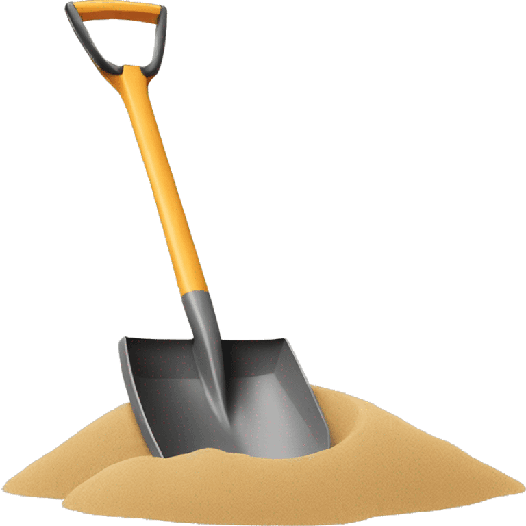 a shovel digging in sand emoji