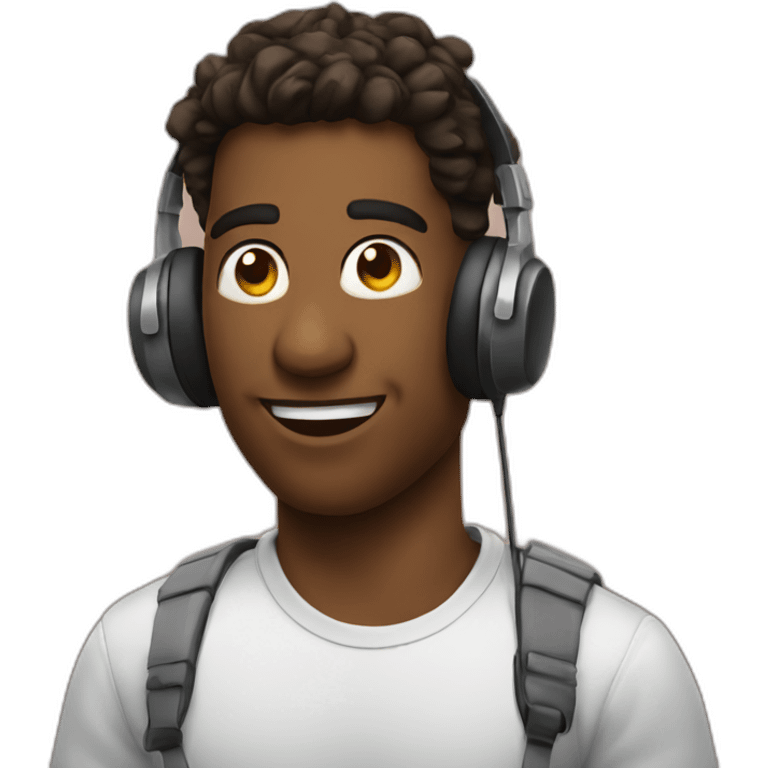 Gamer with earbuds emoji