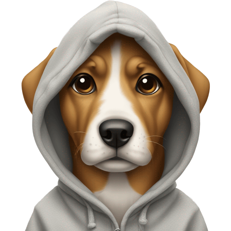 Dog wearing a hoodie emoji