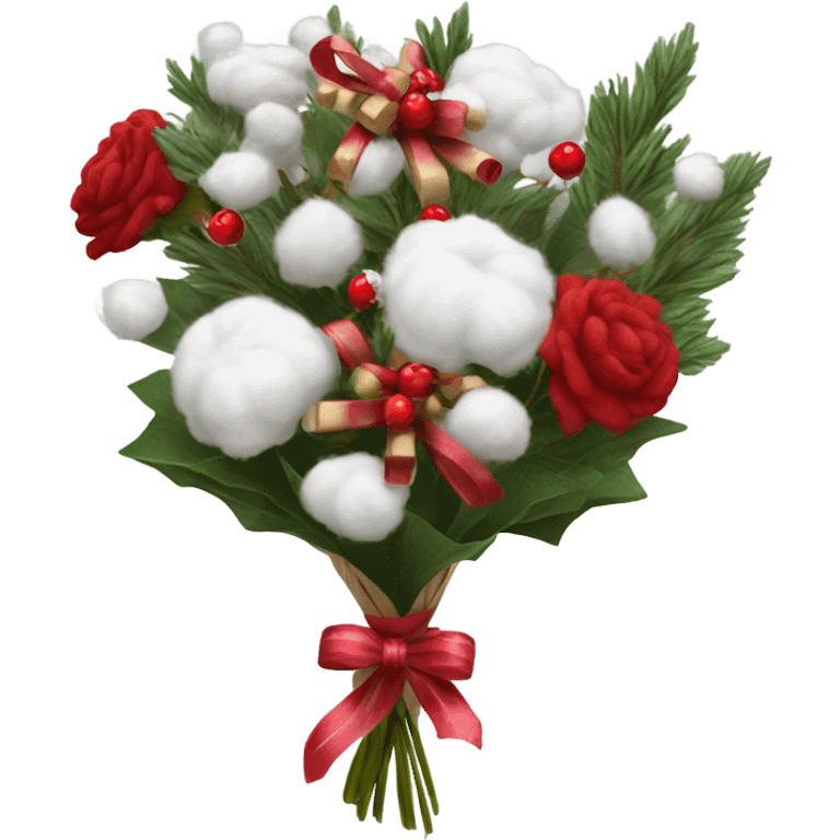 Realistic cristmas bouquet with Cotton emoji