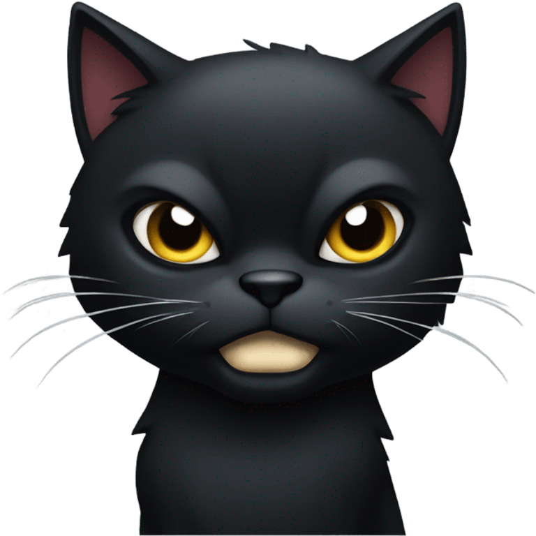 Angry black cat with a fist  emoji