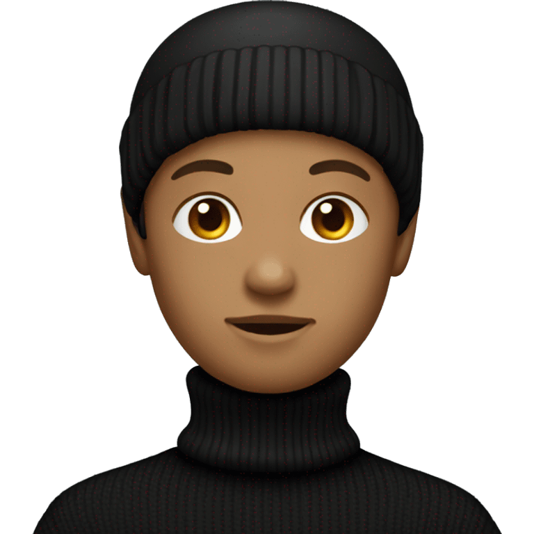 Black turtleneck Jumper clothing  emoji