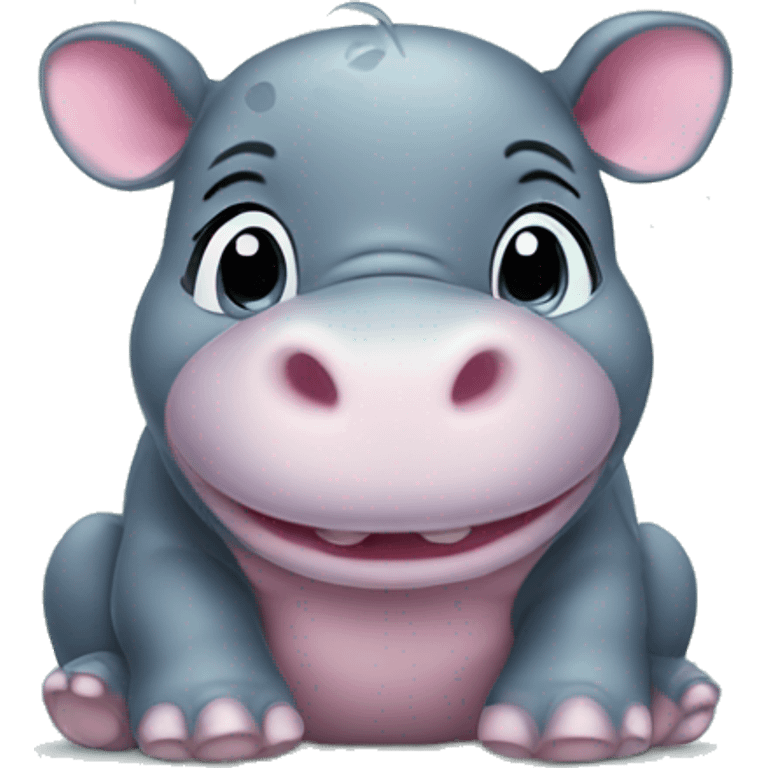 a happy baby hippo emoji