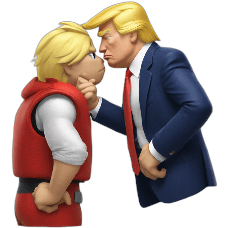 donald trump kissing knuckles from sonic emoji