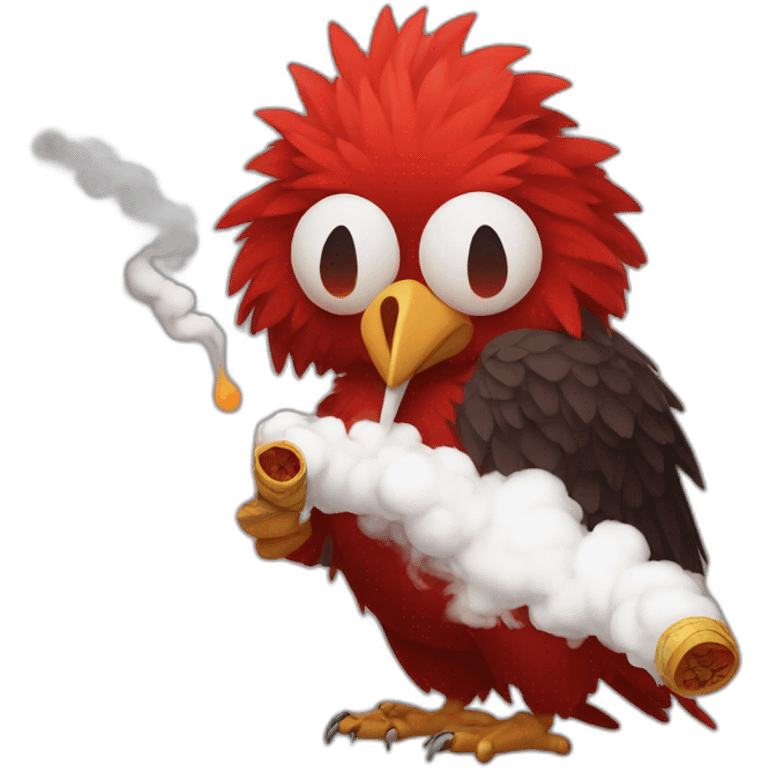 red tengu smoking emoji