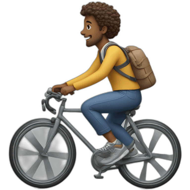 A man running on a bicycle lane emoji