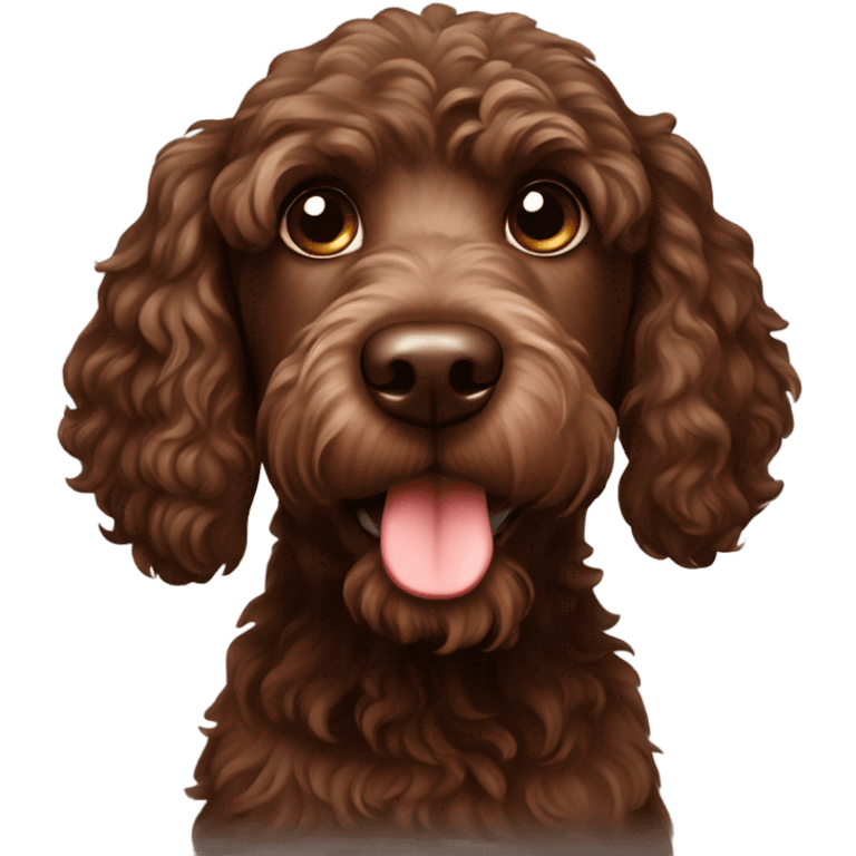 chocolate labradoodle dog emoji