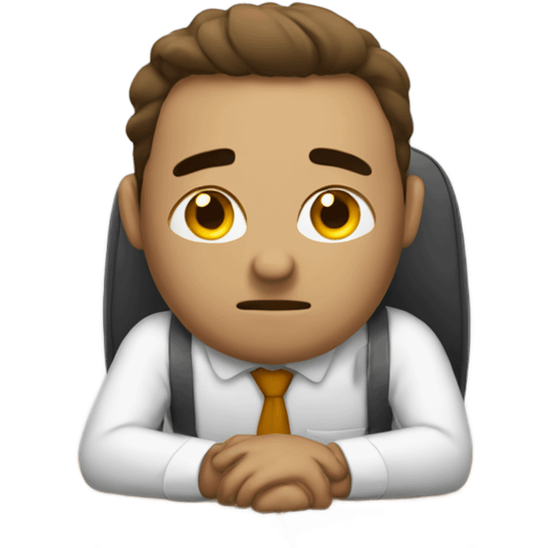 Tired worker at desk  emoji