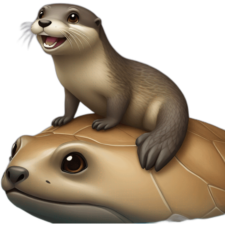 Loutre sur tortue emoji