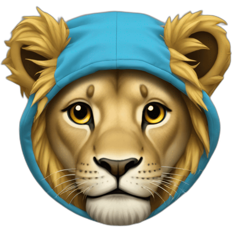 Un lion Cagoule emoji