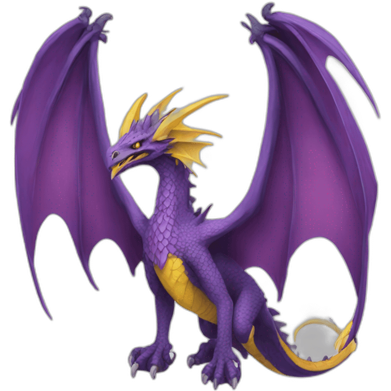 purple bahamut with yellow breast emoji