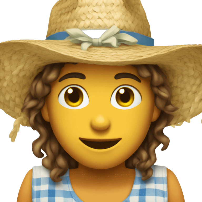 Me wearing a straw hat emoji