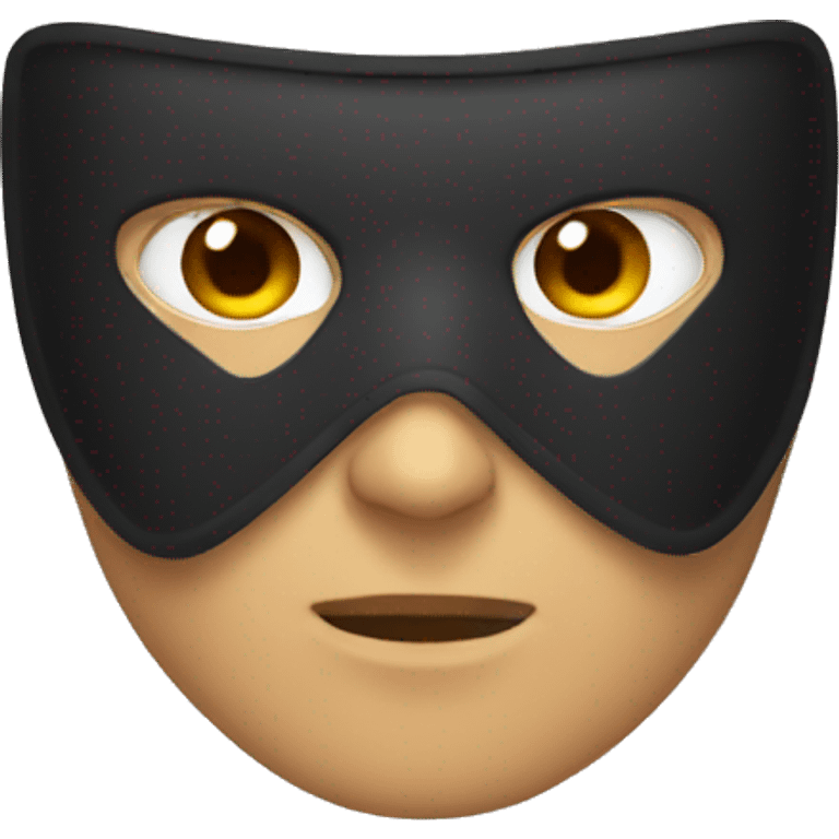 masked superhero in brown eyes emoji