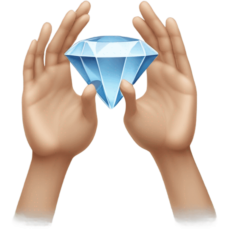 Create a diamond using hands that spreads apart emoji