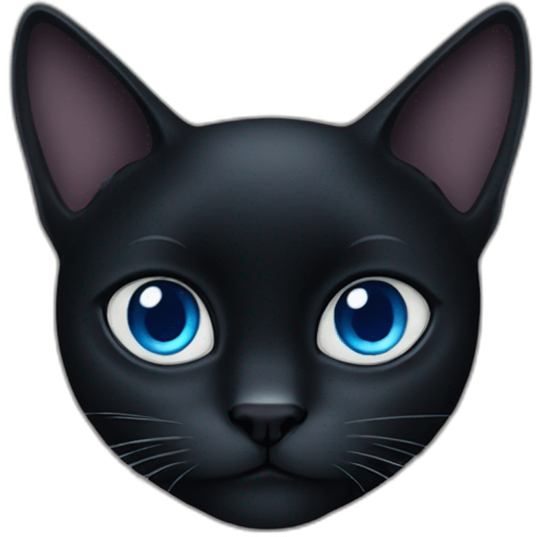 a black cat with bule eyes emoji