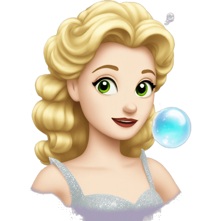 Glinda forming a bubble from wicked emoji