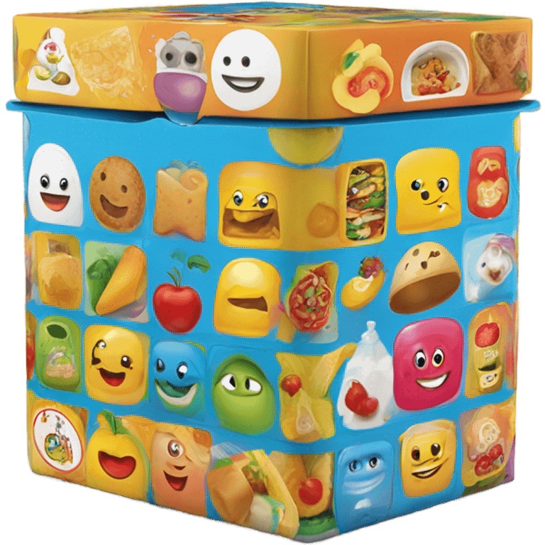 a box for children food, like happy meal emoji