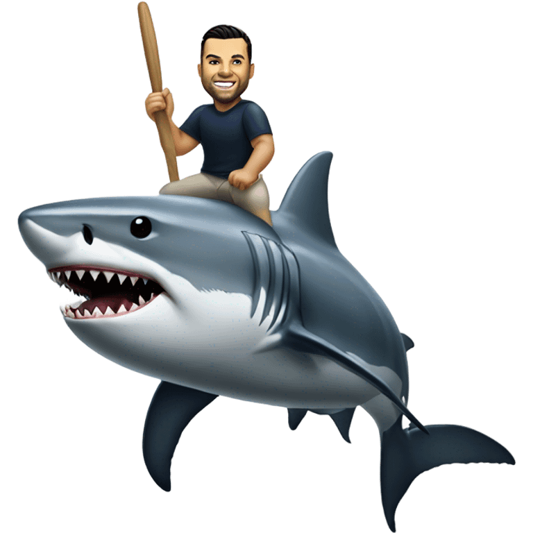 Nick swisher riding a great white shark emoji