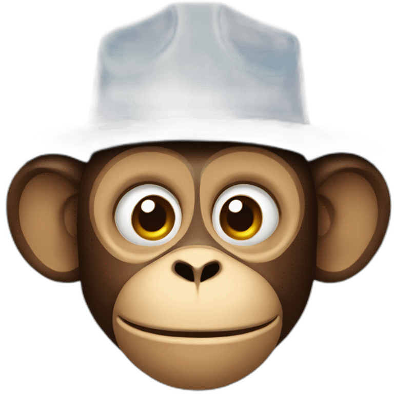 monkey head wearing a workers hat emoji