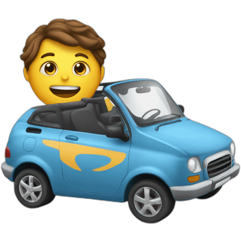 UN GROS DANS UNE VOITURE emoji