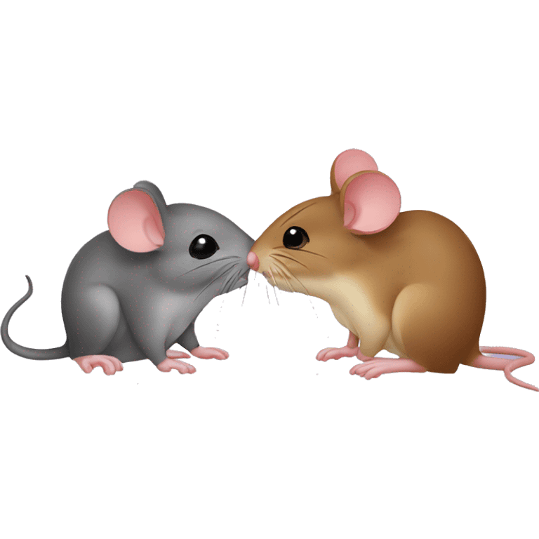 A mouse and a rat kiss emoji