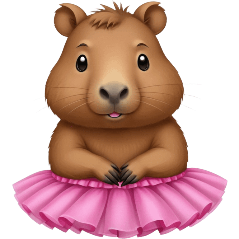 capybara wearing a pink tutu emoji