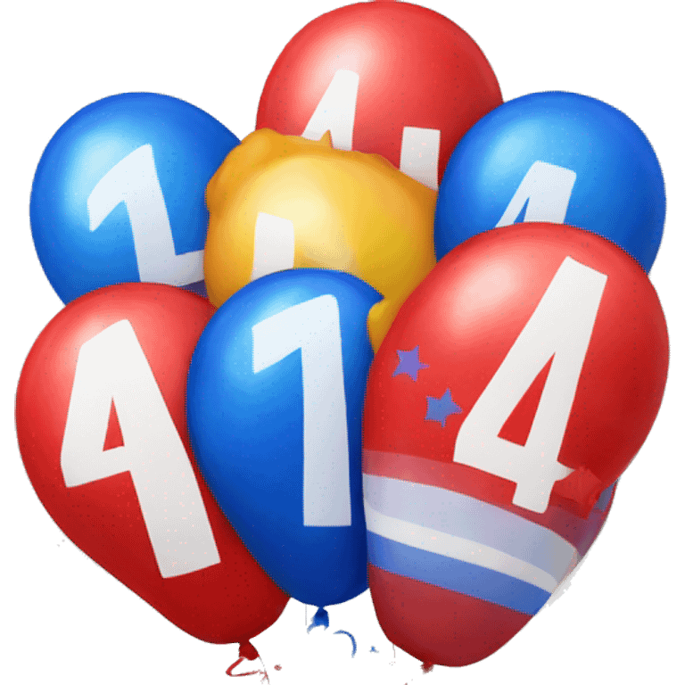 Happy 4th birthday balloons emoji