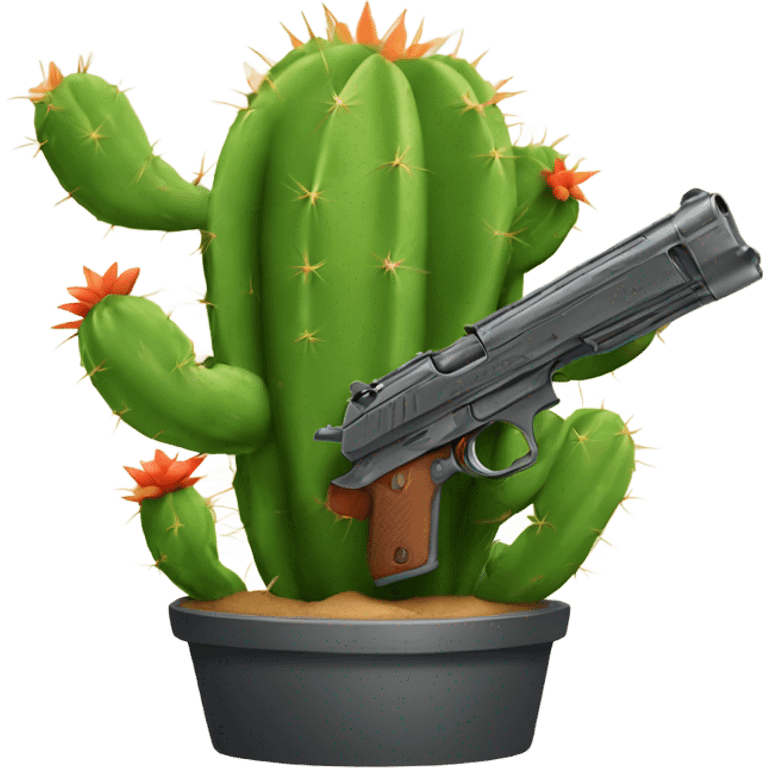 Cactus with a gun emoji