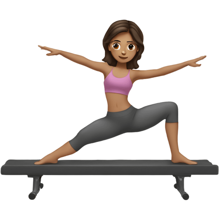 brunette girl doing pilates emoji