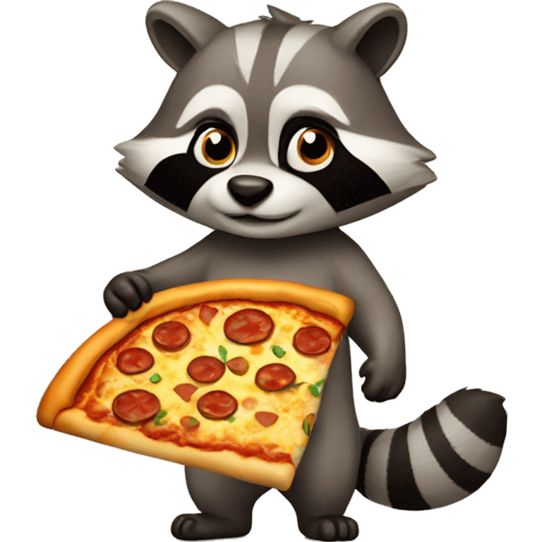 Racoon with pizza emoji