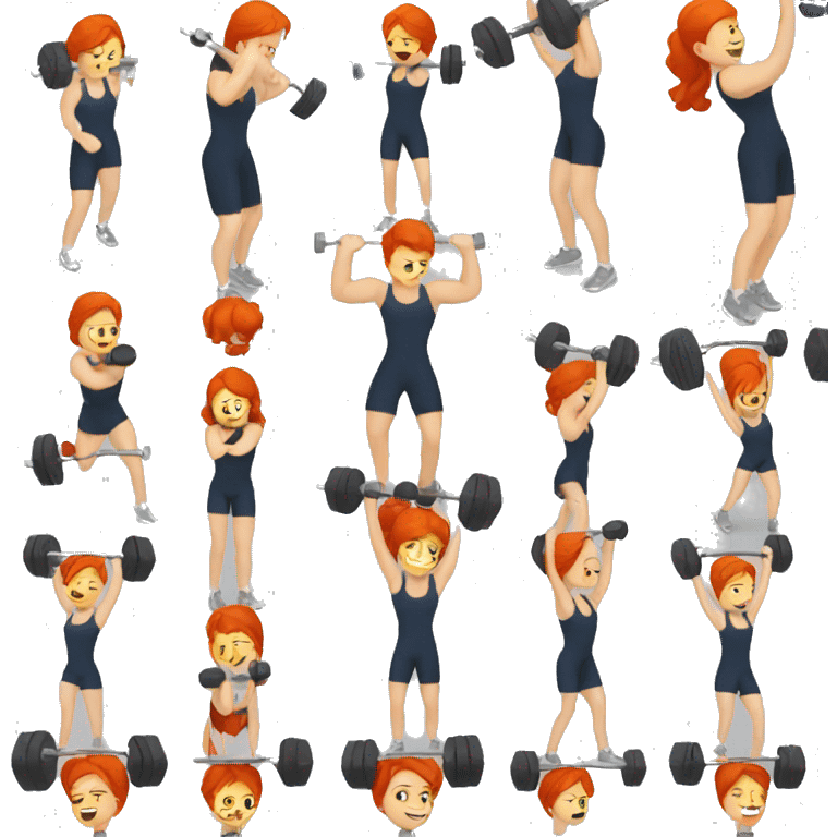 redhead lifting weights emoji