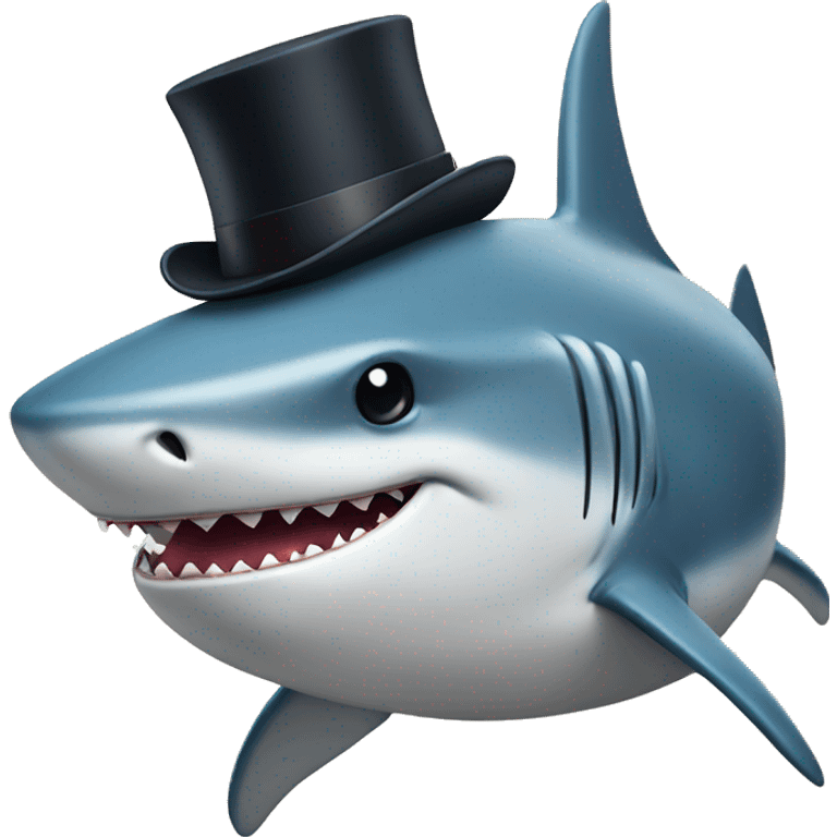 shark with tophat emoji