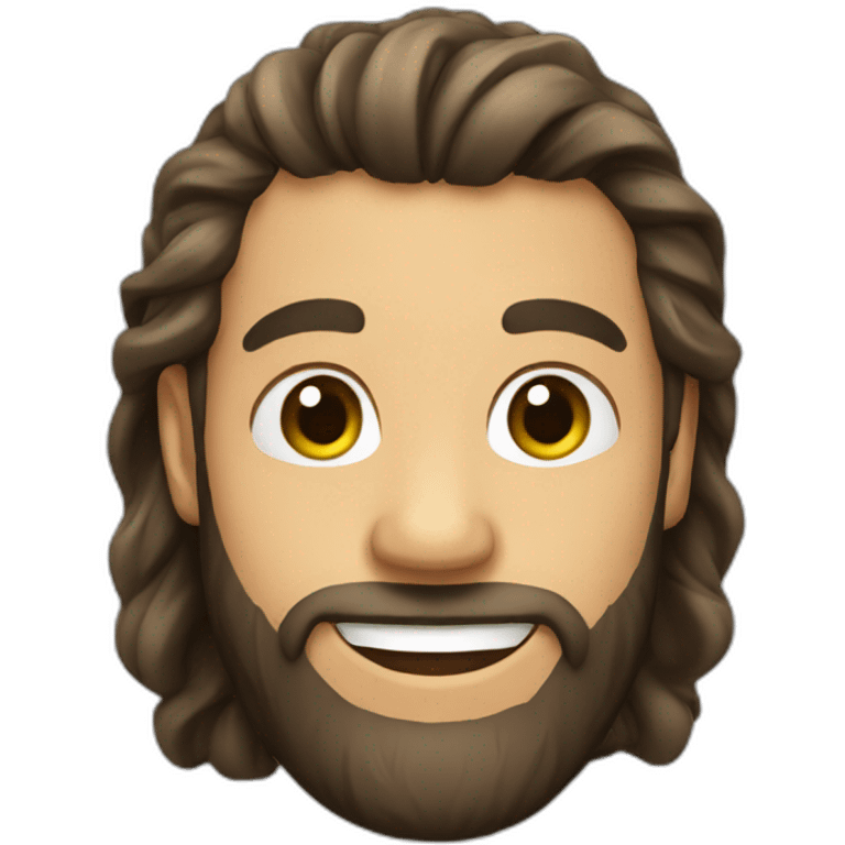 Man, beard, man bun, smiling emoji