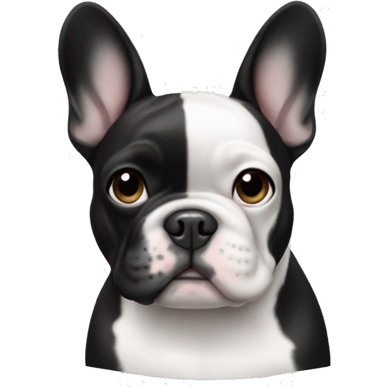 Black and white French bulldog  emoji