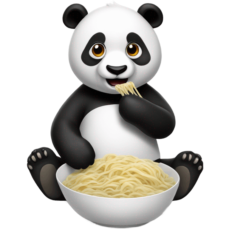 Panda eating noodle  emoji