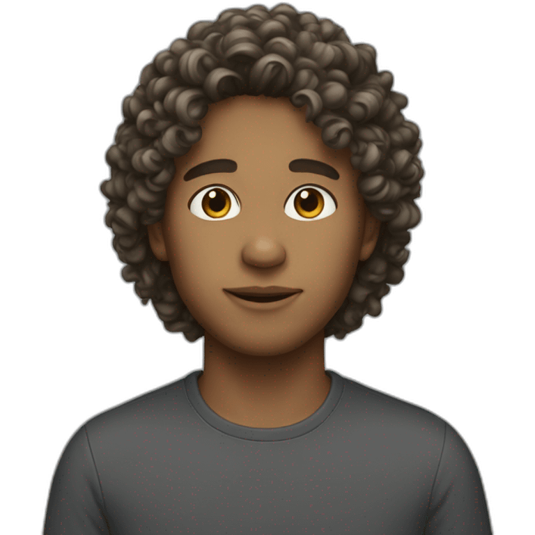 lboy long curly hair emoji