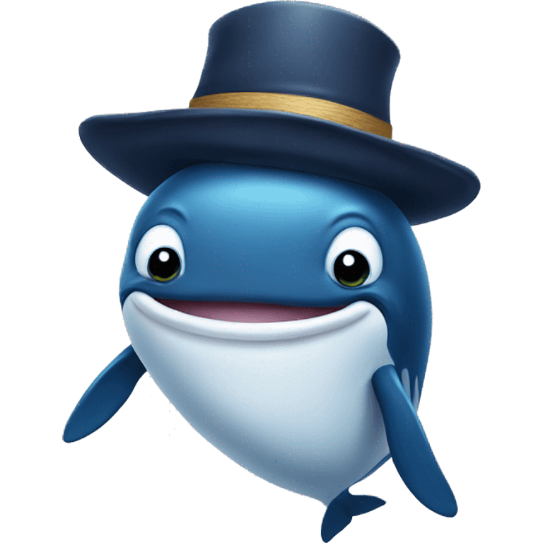 Whale with a hat emoji