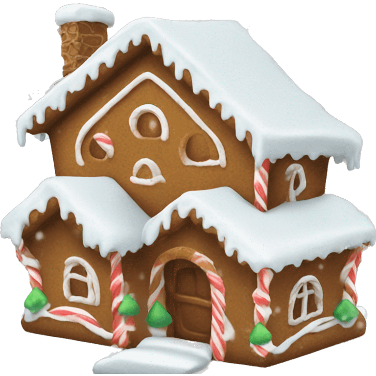 Gingerbread house with snow  emoji