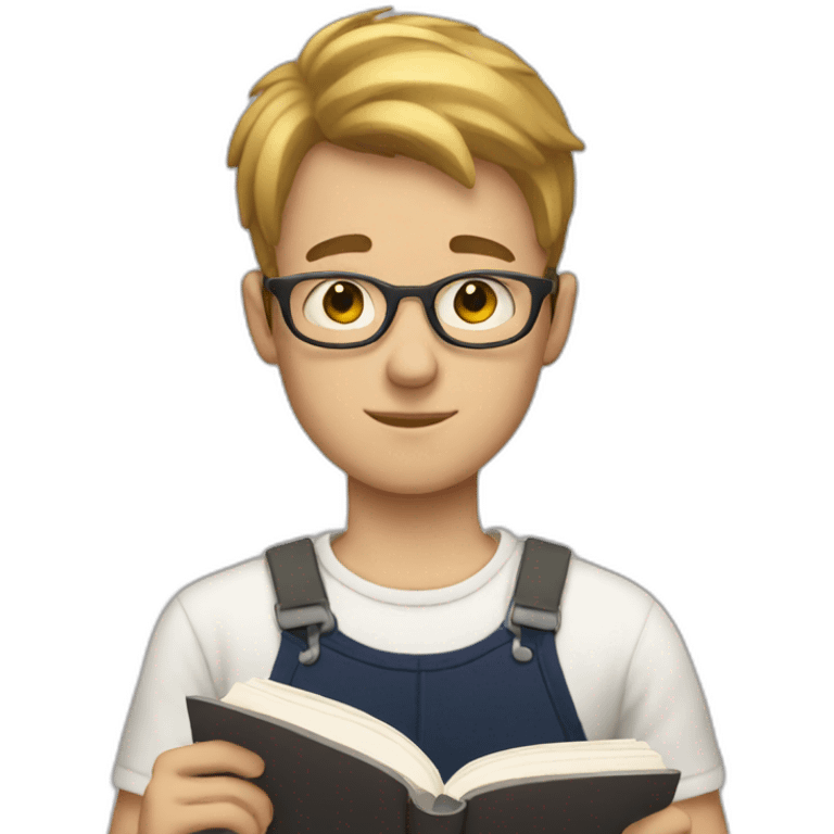 White Boy reading books emoji