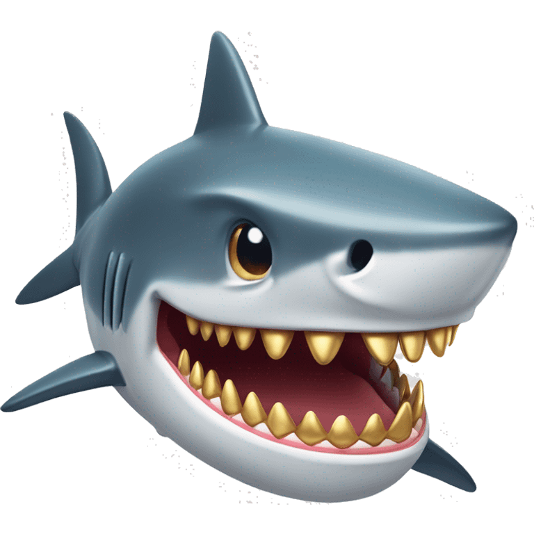 Shark with gold teeth emoji