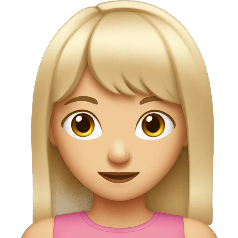 Girl straigt hair and bangs  emoji