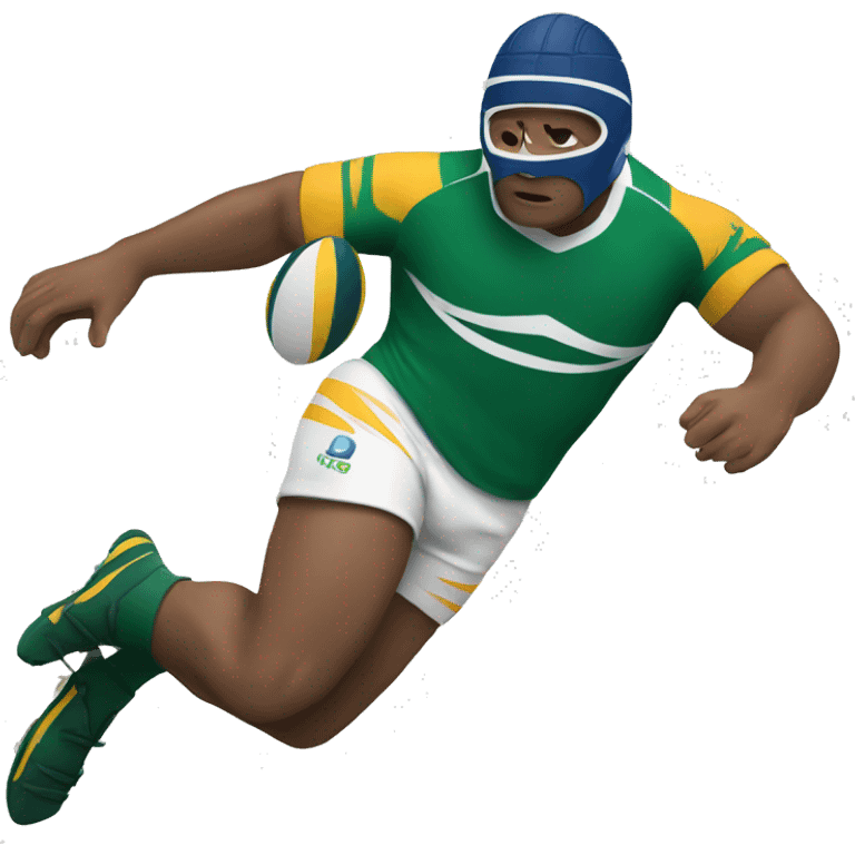 Rugby player diving  emoji