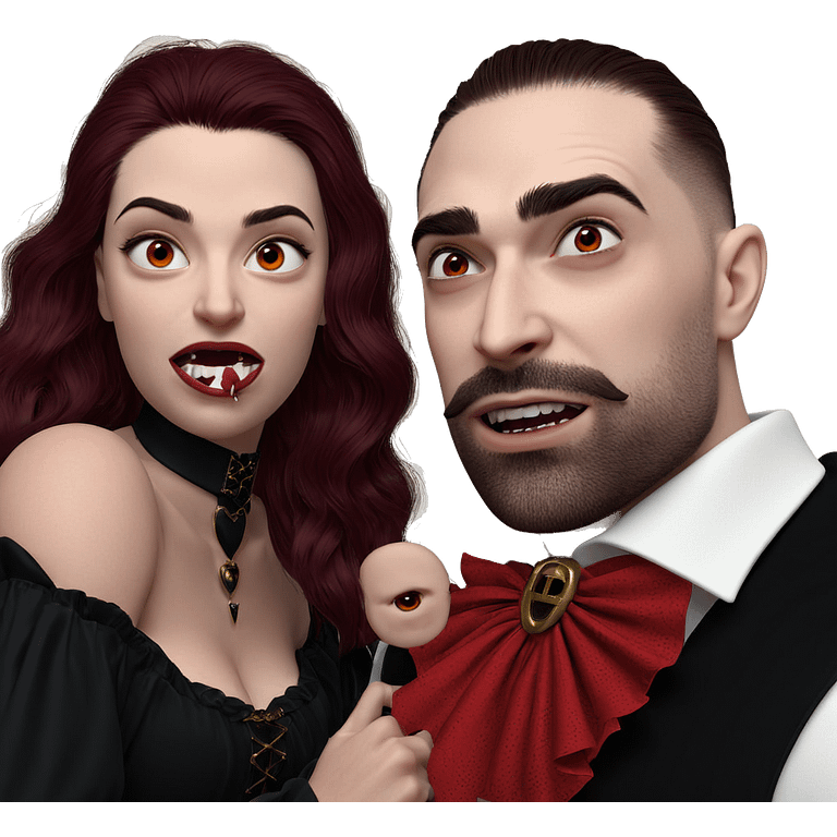 vampire couple portraiture emoji