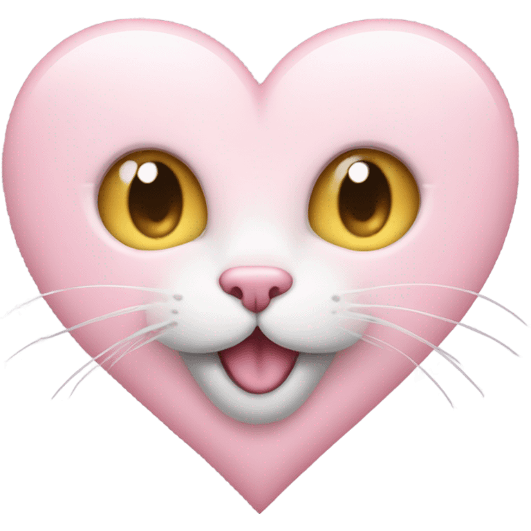 Light pink heart with a cat poking out emoji