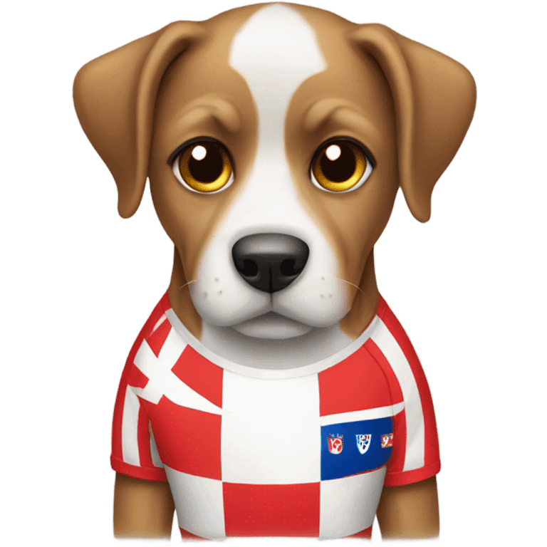 dog wearing croatian jersey emoji