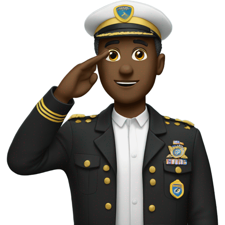 Black man saluting emoji