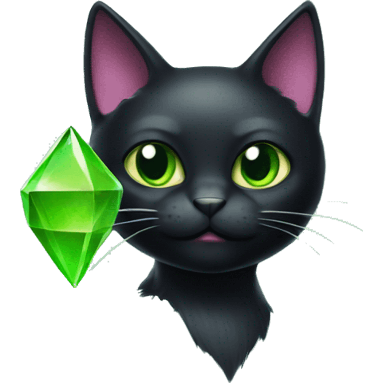 Black cat with plumbob emoji