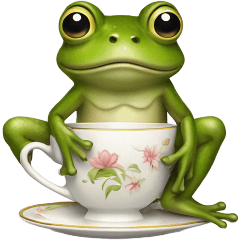 Frog sipping tea emoji