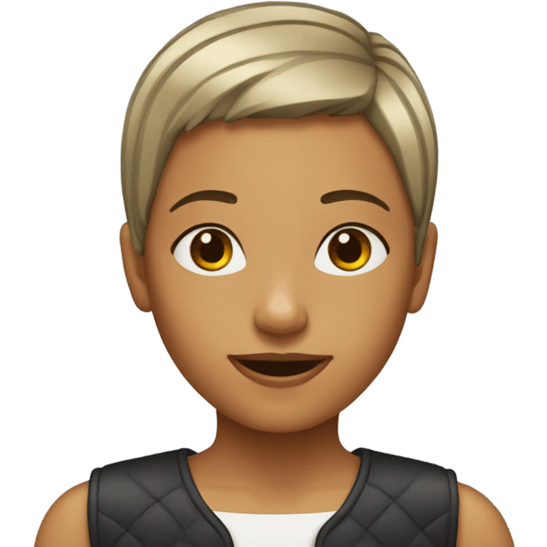 Girl with a buzz hair cut emoji