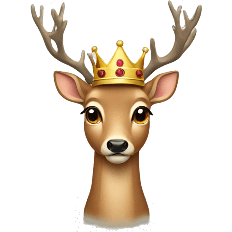 A deer with a crown on its head emoji